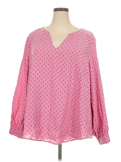 Pre-owned Torrid 3/4 Sleeve Blouse In Pink