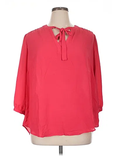 Pre-owned Torrid 3/4 Sleeve Blouse In Pink