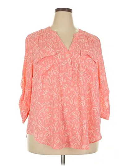 Pre-owned Torrid 3/4 Sleeve Blouse In Pink