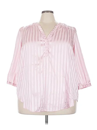 Pre-owned Torrid 3/4 Sleeve Blouse In Pink