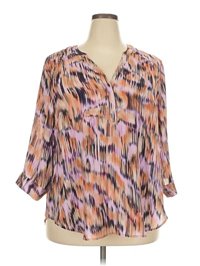 Pre-owned Torrid 3/4 Sleeve Blouse In Pink