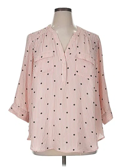 Pre-owned Torrid 3/4 Sleeve Blouse In Pink