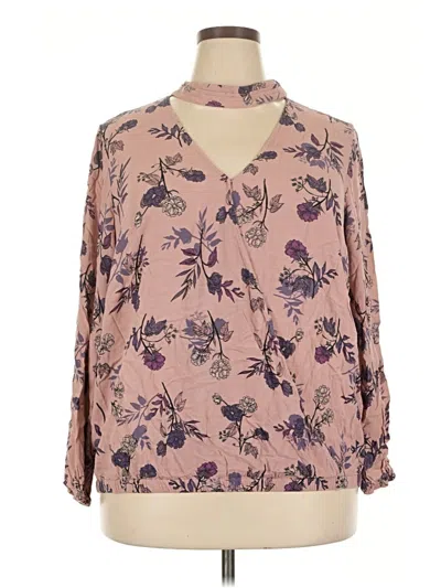 Pre-owned Torrid 3/4 Sleeve Blouse In Pink