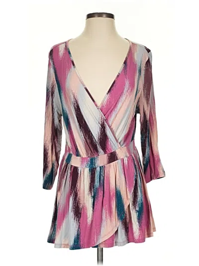 Pre-owned Torrid 3/4 Sleeve Blouse In Pink
