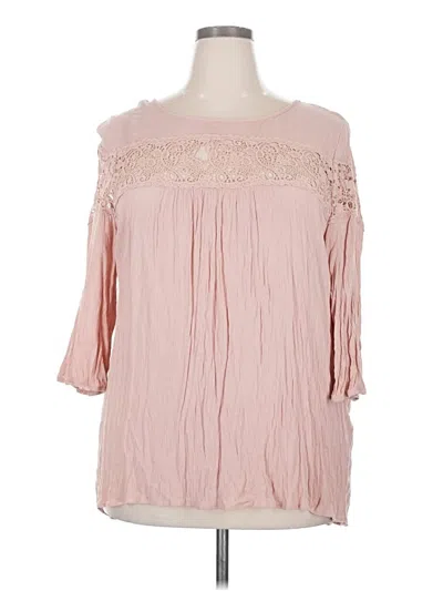 Pre-owned Torrid 3/4 Sleeve Blouse In Pink