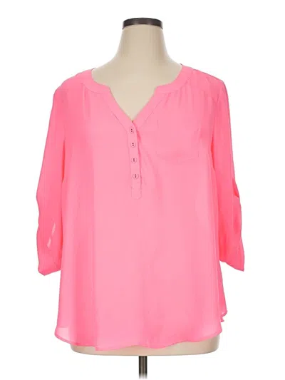 Pre-owned Torrid 3/4 Sleeve Blouse In Pink