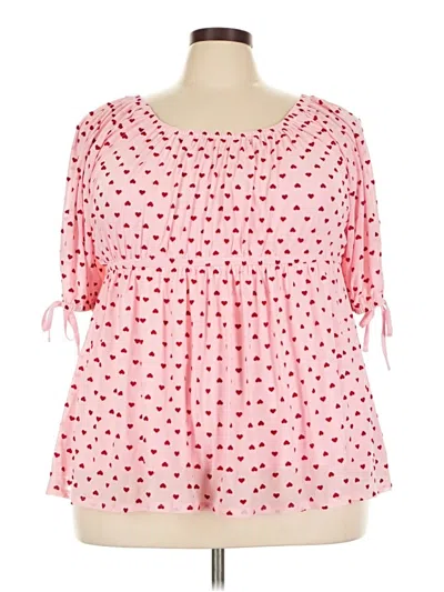 Torrid 3/4 Sleeve Blouse In Pink