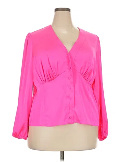 Pre-owned Torrid 3/4 Sleeve Blouse In Pink