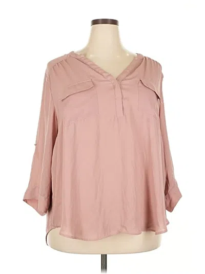 Pre-owned Torrid 3/4 Sleeve Blouse In Pink