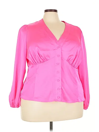 Pre-owned Torrid 3/4 Sleeve Blouse In Pink