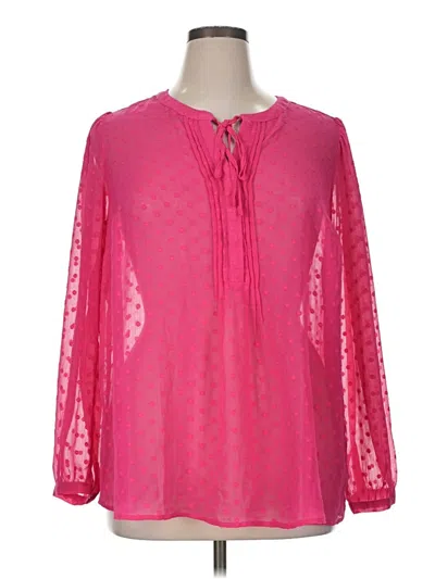 Pre-owned Torrid 3/4 Sleeve Blouse In Pink