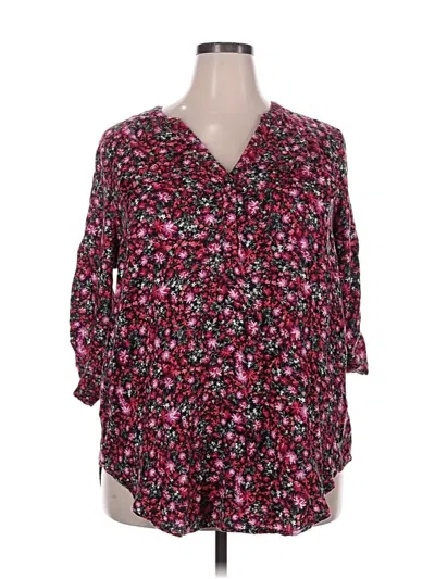 Pre-owned Torrid 3/4 Sleeve Blouse In Pink