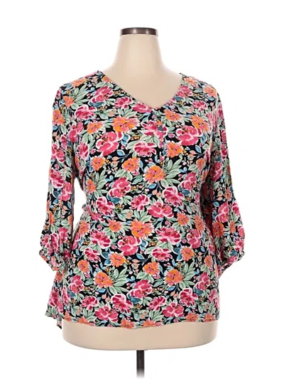 Pre-owned Torrid 3/4 Sleeve Blouse In Pink