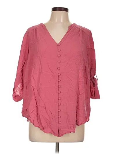 Pre-owned Torrid 3/4 Sleeve Blouse In Pink