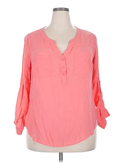 Pre-owned Torrid 3/4 Sleeve Blouse In Pink