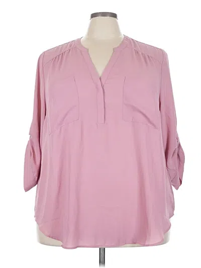 Pre-owned Torrid 3/4 Sleeve Blouse In Pink