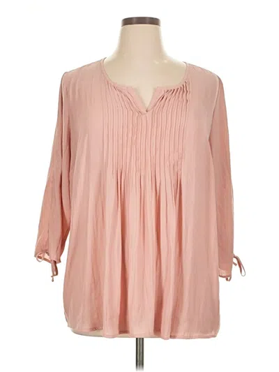 Pre-owned Torrid 3/4 Sleeve Blouse In Pink