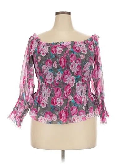 Pre-owned Torrid 3/4 Sleeve Blouse In Pink