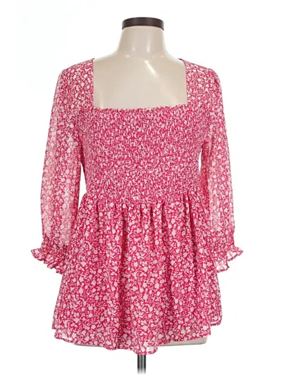 Pre-owned Torrid 3/4 Sleeve Blouse In Pink