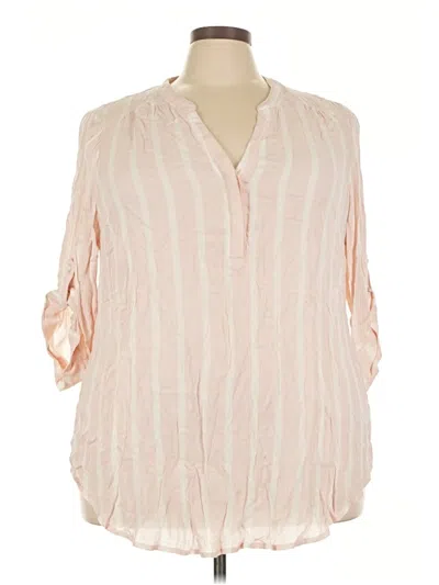 Pre-owned Torrid 3/4 Sleeve Blouse In Pink