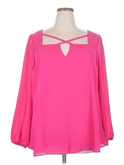 Pre-owned Torrid 3/4 Sleeve Blouse In Pink