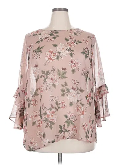 Pre-owned Torrid 3/4 Sleeve Blouse In Pink