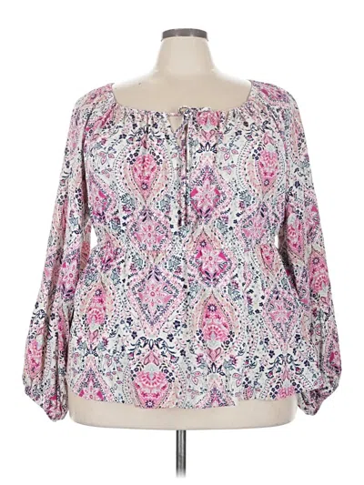 Pre-owned Torrid 3/4 Sleeve Blouse In Pink