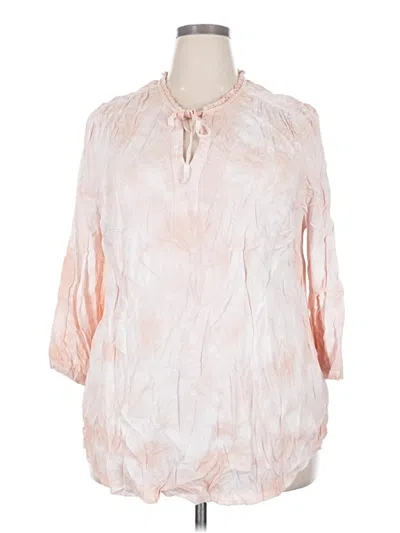 Pre-owned Torrid 3/4 Sleeve Blouse In Pink