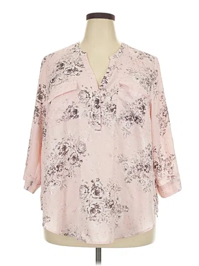 Pre-owned Torrid 3/4 Sleeve Blouse In Pink