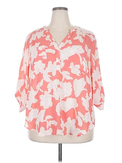 Pre-owned Torrid 3/4 Sleeve Blouse In Pink