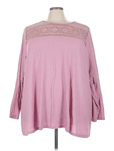 Pre-owned Torrid 3/4 Sleeve Blouse In Pink