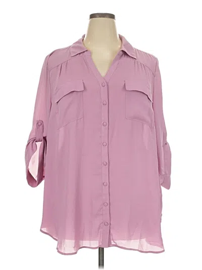 Pre-owned Torrid 3/4 Sleeve Blouse In Pink