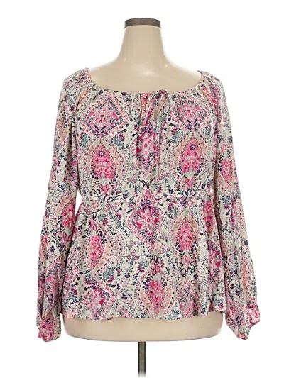 Pre-owned Torrid 3/4 Sleeve Blouse In Pink