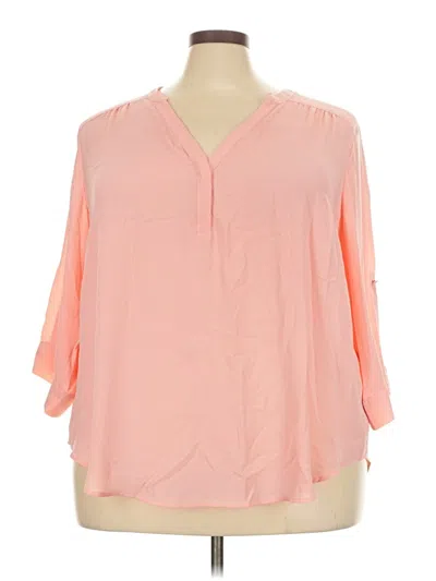 Pre-owned Torrid 3/4 Sleeve Blouse In Pink
