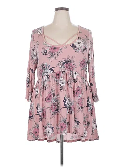 Pre-owned Torrid 3/4 Sleeve Blouse In Pink