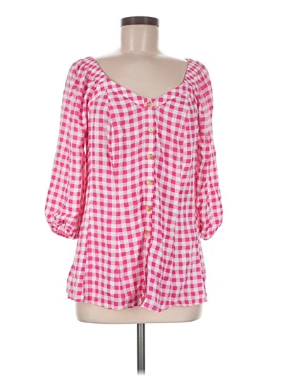 Pre-owned Torrid 3/4 Sleeve Blouse In Pink