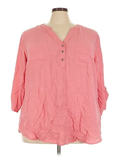 Pre-owned Torrid 3/4 Sleeve Blouse In Pink