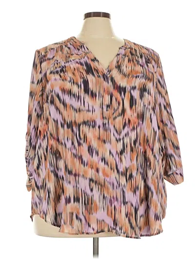 Pre-owned Torrid 3/4 Sleeve Blouse In Pink