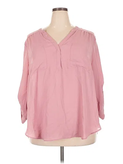 Pre-owned Torrid 3/4 Sleeve Blouse In Pink