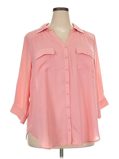 Pre-owned Torrid 3/4 Sleeve Blouse In Pink