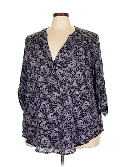 Pre-owned Torrid 3/4 Sleeve Blouse In Purple