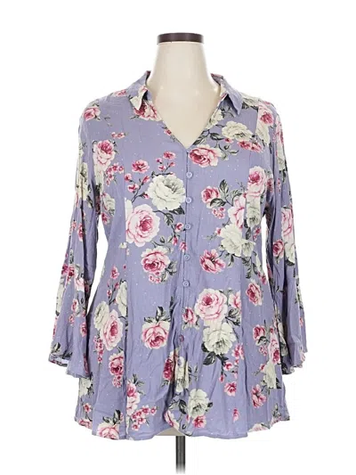 Pre-owned Torrid 3/4 Sleeve Blouse In Purple