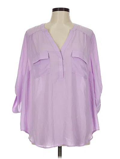 Torrid 3/4 Sleeve Blouse In Purple