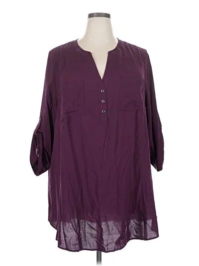 Pre-owned Torrid 3/4 Sleeve Blouse In Purple