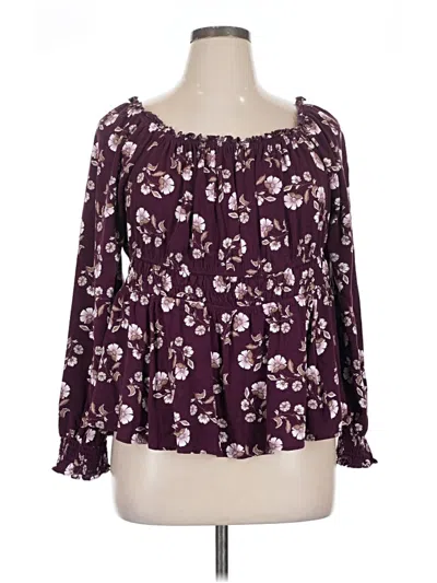 Pre-owned Torrid 3/4 Sleeve Blouse In Purple