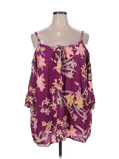 Torrid 3/4 Sleeve Blouse In Purple