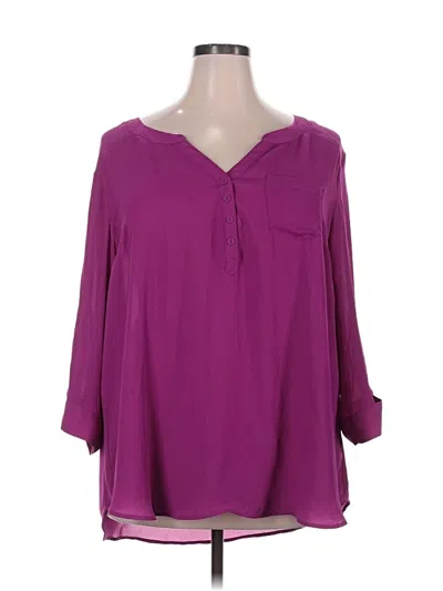 Pre-owned Torrid 3/4 Sleeve Blouse In Purple