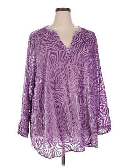 Pre-owned Torrid 3/4 Sleeve Blouse In Purple