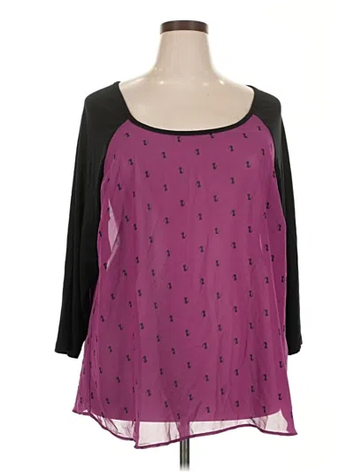 Pre-owned Torrid 3/4 Sleeve Blouse In Purple