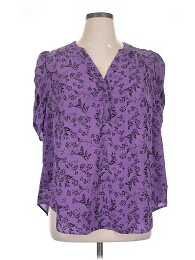 Pre-owned Torrid 3/4 Sleeve Blouse In Purple